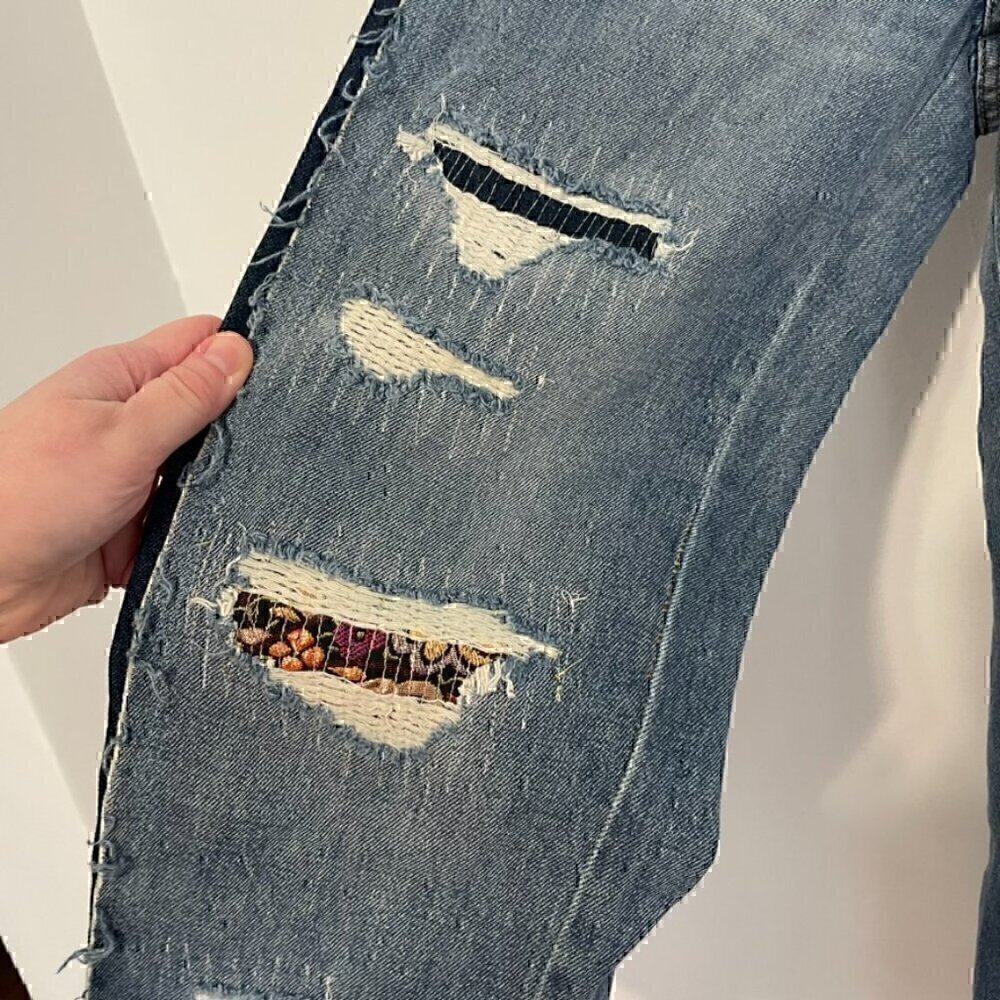 Blank Nyc Blanknyc Patchwork Distressed Side Stri… - image 8